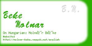 beke molnar business card